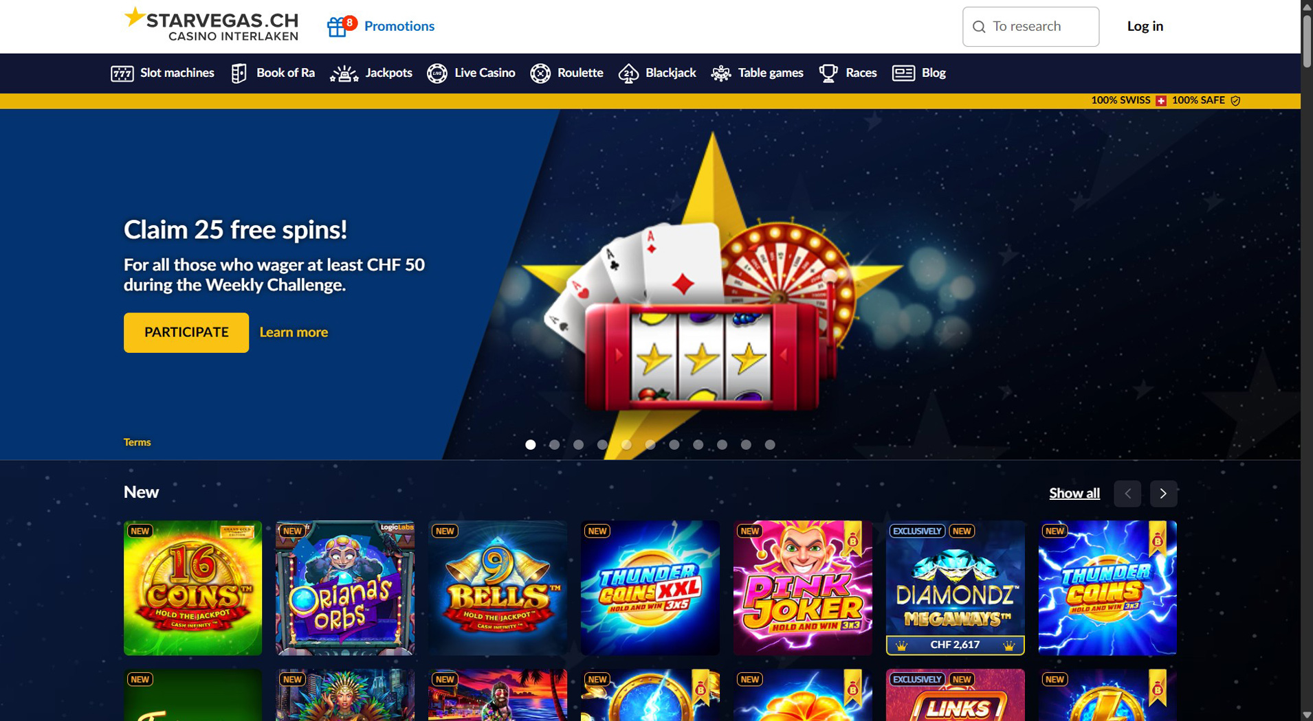 8. StarVegas- Bonus popolare del casinò Boku